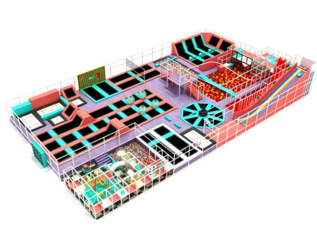 Trampoline attractions for large shopping malls