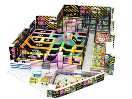 Large-scale indoor trampoline facility