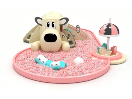 Puppy-themed ball pit with a million balls