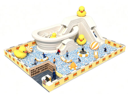Rubber Duck-themed ball pit with one million balls