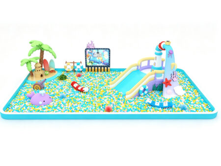 Ocean-themed ball pit with a million balls
