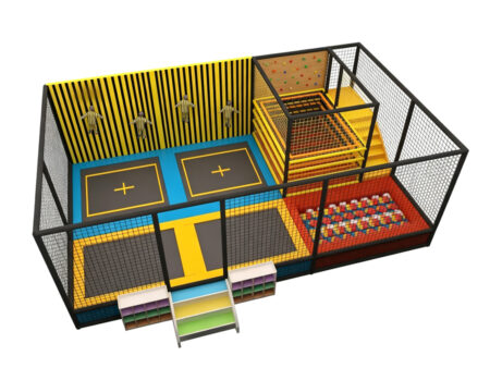 Small-scale indoor trampoline entertainment facility