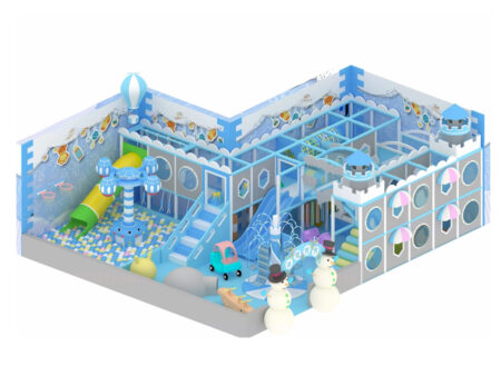 Small-scale indoor children's playground equipment with an ice-and-snow theme