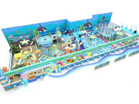 Large-scale ocean-themed indoor soft play facility for children