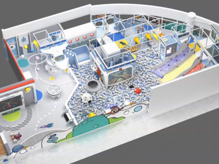 Space-themed indoor children's play facility