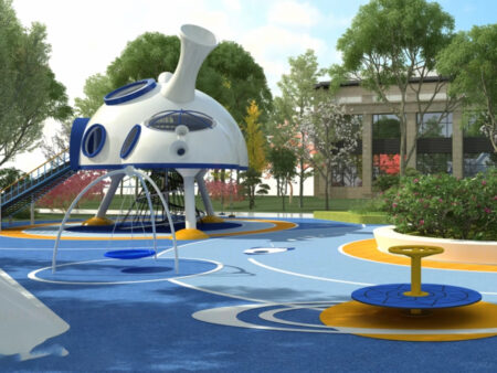 Space Capsule-Themed Outdoor Playground Equipment for Children