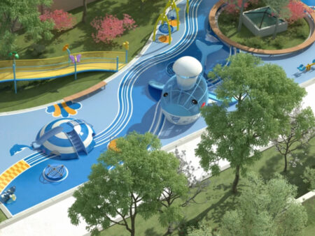Whale-shaped outdoor playground equipment