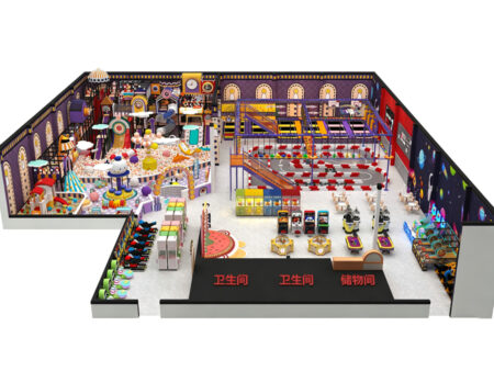 Play facilities for a 1,600 m² indoor trendy entertainment and children's play center