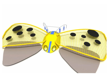 Butterfly-shaped outdoor climbing structure for children