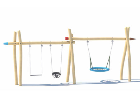 Outdoor wooden swing for children