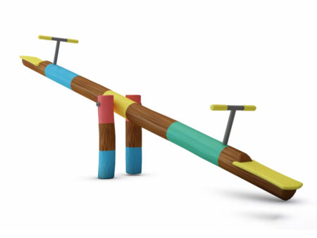 Wooden seesaw equipment