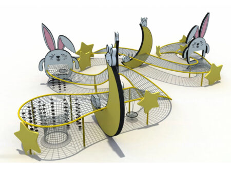 Large-scale outdoor modular climbing and physical challenge play equipment