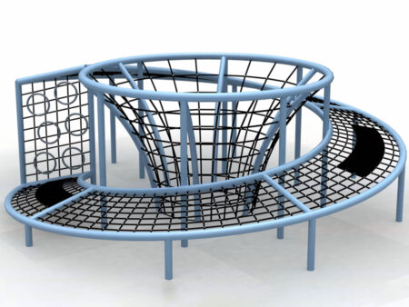 Outdoor physical-challenge climbing rope net playground equipment